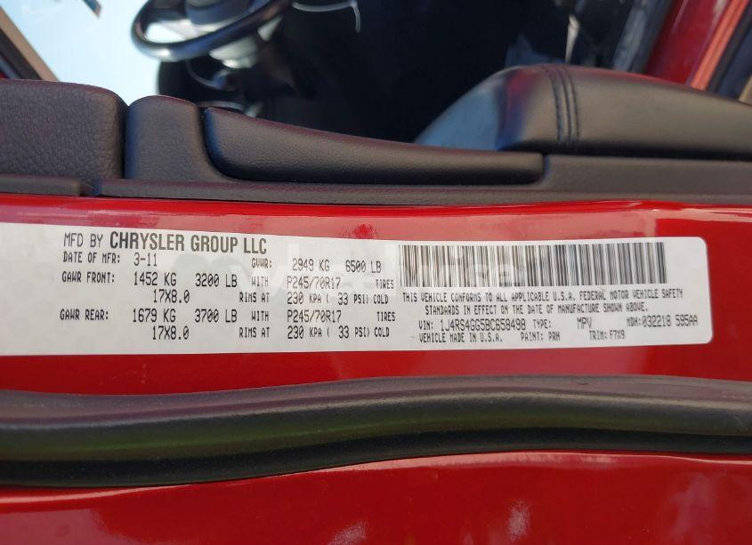 Photo 9 of 2011 Jeep Grand CHEROKEE LAREDO (VIN 1J4RS4GG5BC658498)