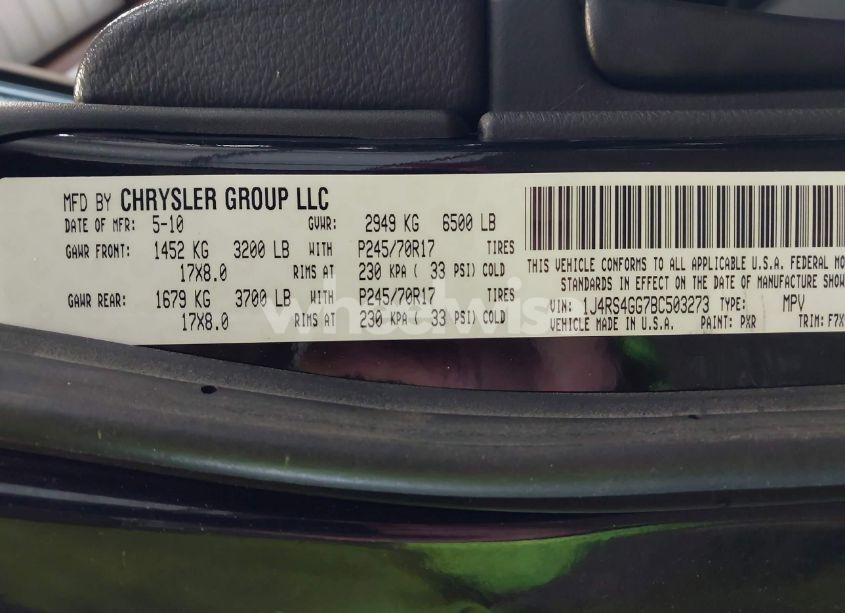 Photo 9 of 2011 Jeep Grand CHEROKEE LAREDO (VIN 1J4RS4GG7BC503273)