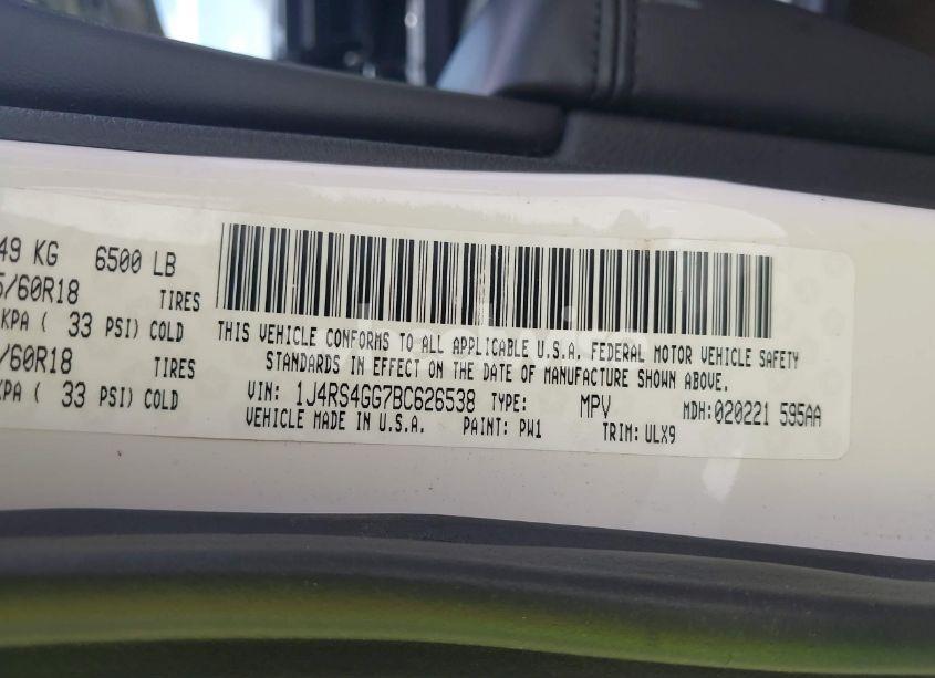 Photo 9 of 2011 Jeep Grand CHEROKEE LAREDO (VIN 1J4RS4GG7BC626538)