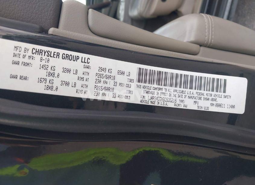 Photo 9 of 2011 Jeep Grand CHEROKEE LAREDO (VIN 1J4RS4GGXBC535215)