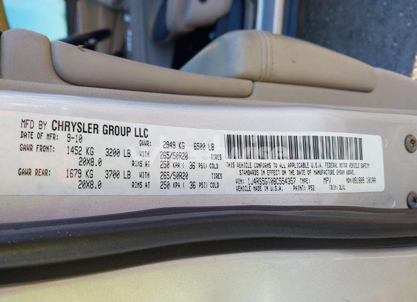 Photo 9 of 2011 Jeep Grand CHEROKEE LIMITED (VIN 1J4RS5GT0BC554357)