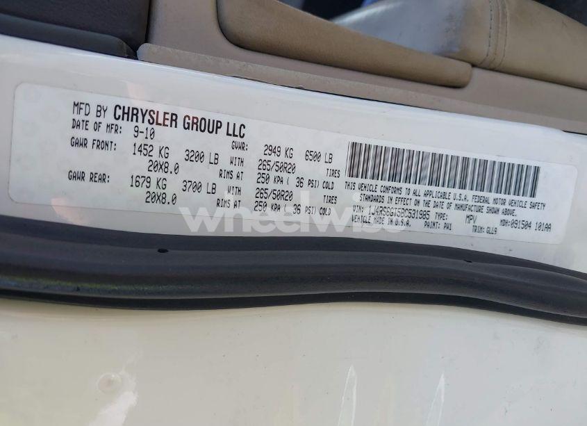 Photo 9 of 2011 Jeep Grand CHEROKEE OVERLAND (VIN 1J4RS6GT5BC531985)