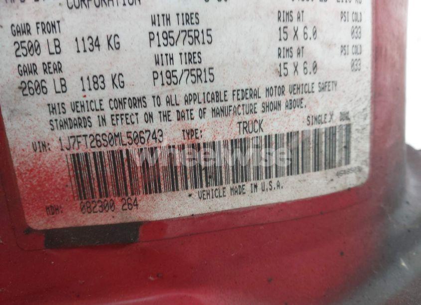 Photo 9 of 1991 Jeep Comanche (VIN 1J7FT26S0ML506743)