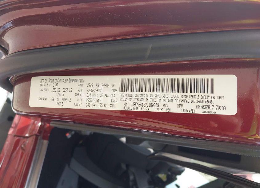 Photo 9 of 2007 Jeep Wrangler X (VIN 1J8FA24187L180609)