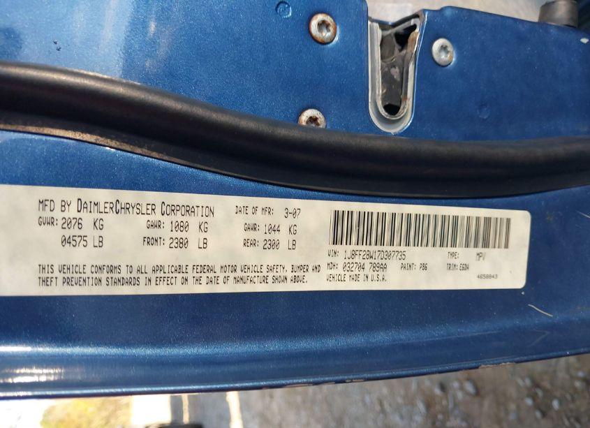 Photo 9 of 2007 Jeep Patriot SPORT (VIN 1J8FF28W17D307735)