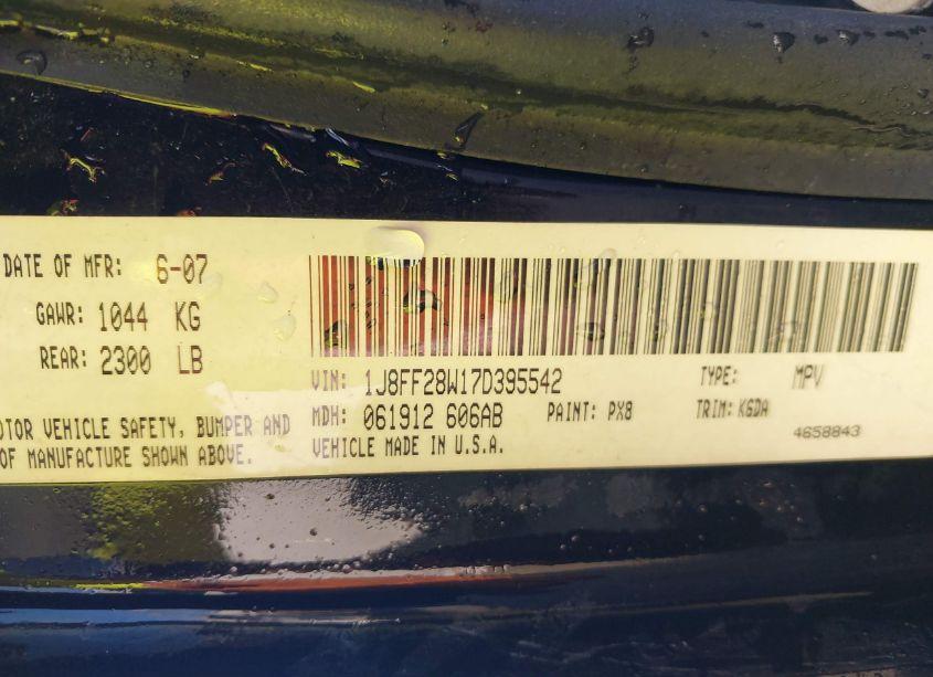 Photo 9 of 2007 Jeep Patriot SPORT (VIN 1J8FF28W17D395542)