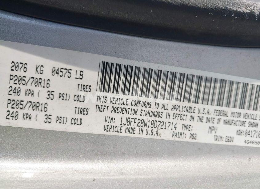 Photo 9 of 2008 Jeep Patriot SPORT (VIN 1J8FF28W18D721714)