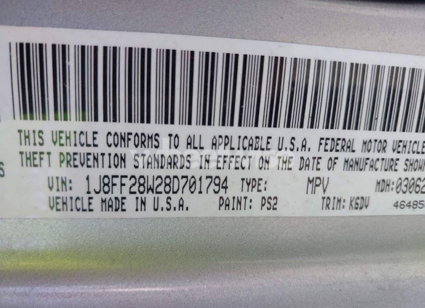 Photo 9 of 2008 Jeep Patriot SPORT (VIN 1J8FF28W28D701794)