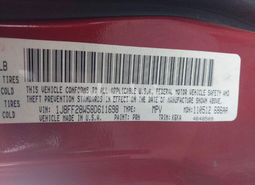 Photo 9 of 2008 Jeep Patriot SPORT (VIN 1J8FF28W58D611698)