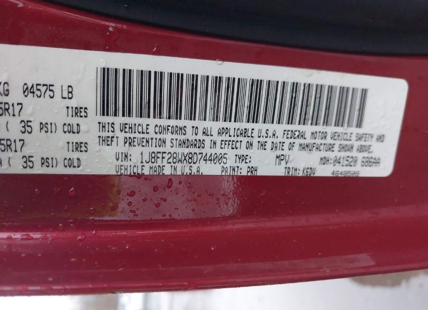 Photo 9 of 2008 Jeep Patriot SPORT (VIN 1J8FF28WX8D744005)