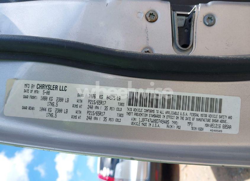 Photo 9 of 2008 Jeep Compass SPORT (VIN 1J8FF47W08D749405)