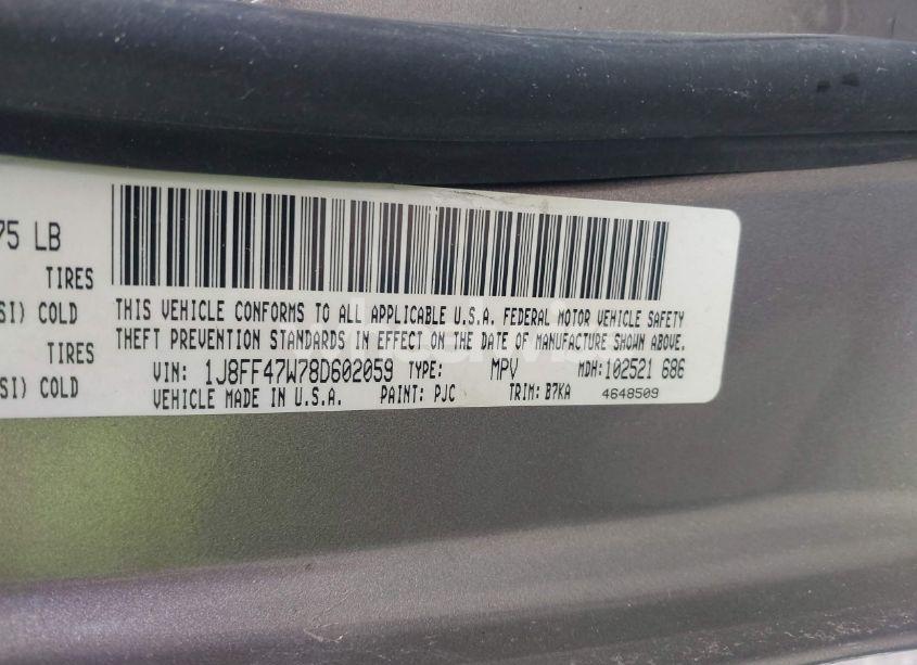 Photo 9 of 2008 Jeep Compass SPORT (VIN 1J8FF47W78D602059)