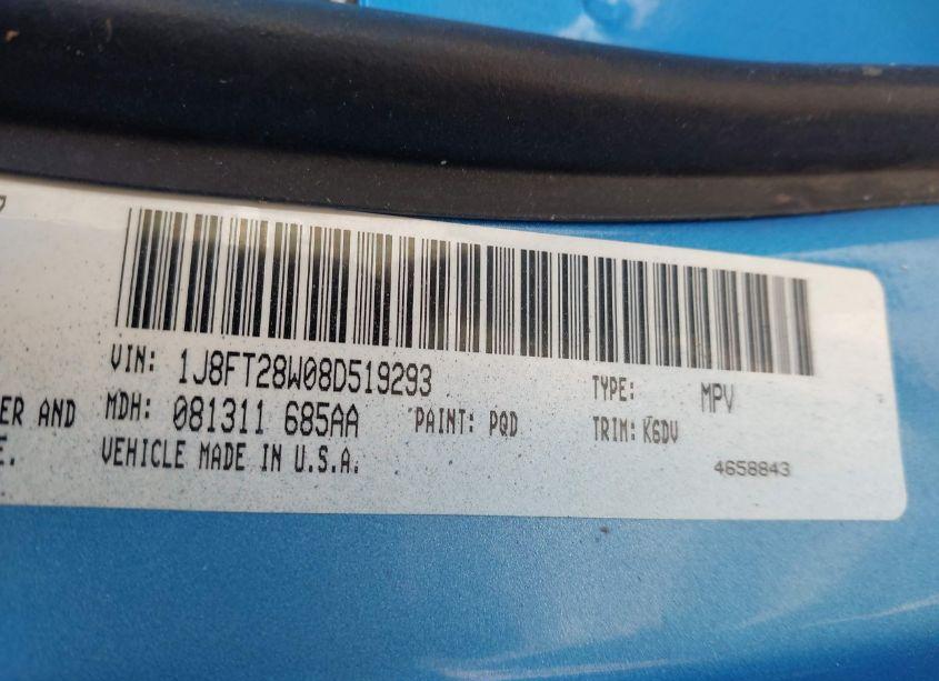 Photo 9 of 2008 Jeep Patriot SPORT (VIN 1J8FT28W08D519293)