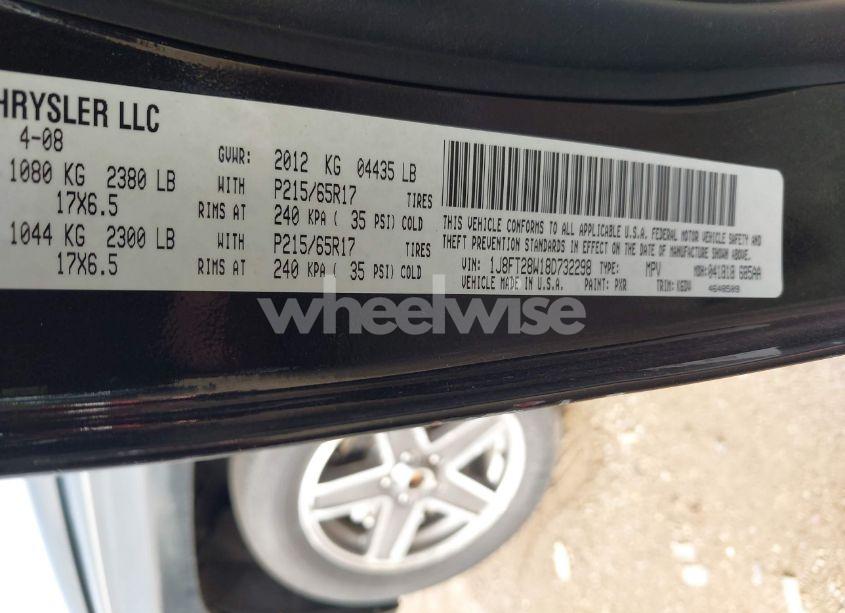 Photo 9 of 2008 Jeep Patriot SPORT (VIN 1J8FT28W18D732298)