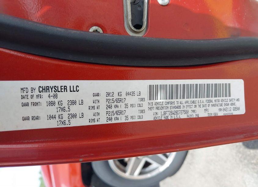 Photo 9 of 2008 Jeep Patriot SPORT (VIN 1J8FT28W28D727580)