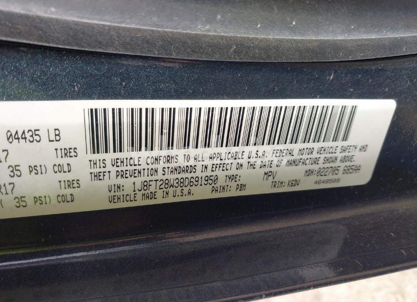 Photo 9 of 2008 Jeep Patriot SPORT (VIN 1J8FT28W38D691950)