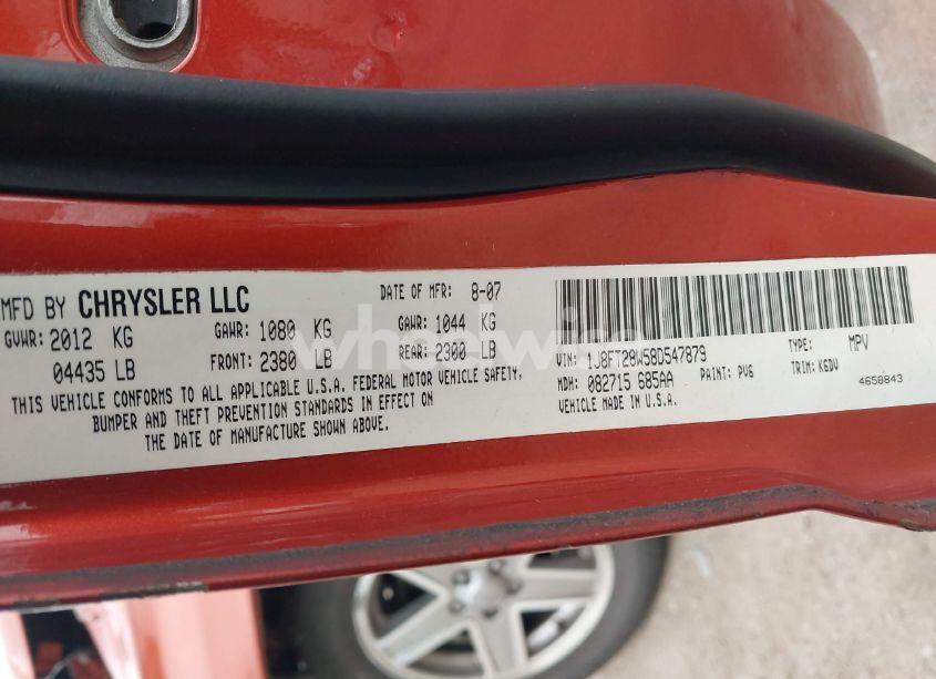 Photo 9 of 2008 Jeep Patriot SPORT (VIN 1J8FT28W58D547879)