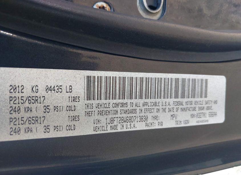 Photo 9 of 2008 Jeep Patriot SPORT (VIN 1J8FT28W68D713830)