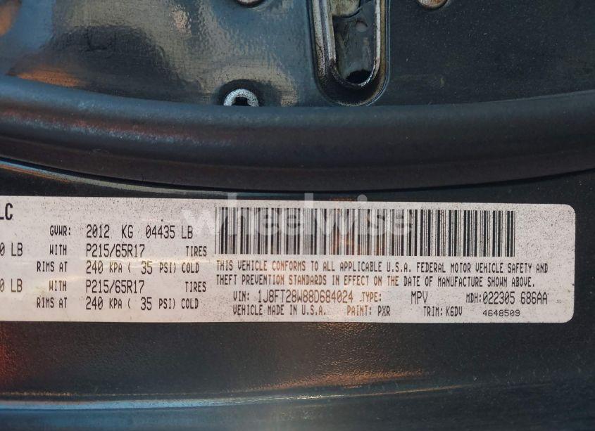 Photo 9 of 2008 Jeep Patriot SPORT (VIN 1J8FT28W88D684024)