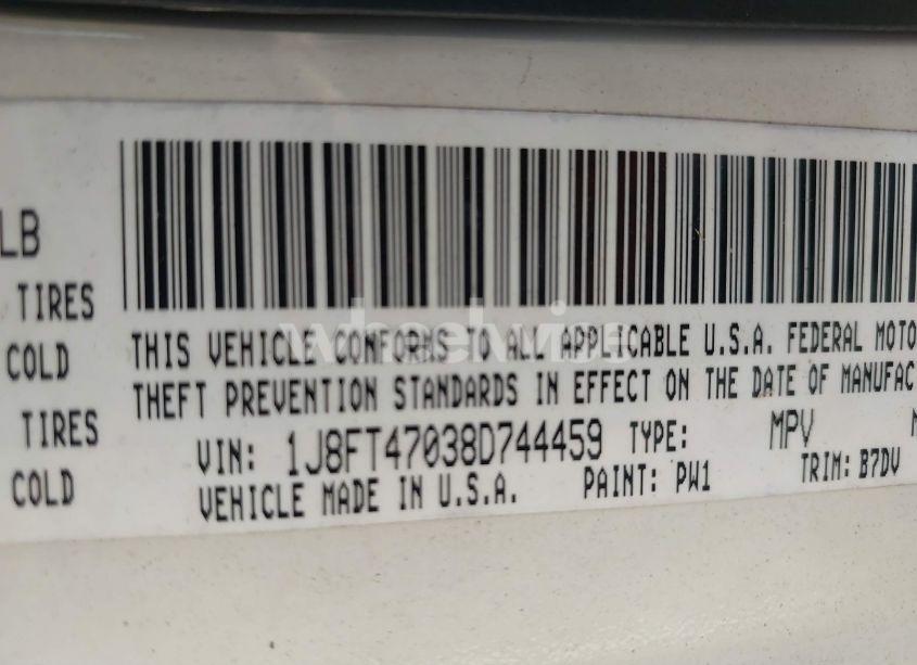 Photo 9 of 2008 Jeep Compass SPORT (VIN 1J8FT47038D744459)