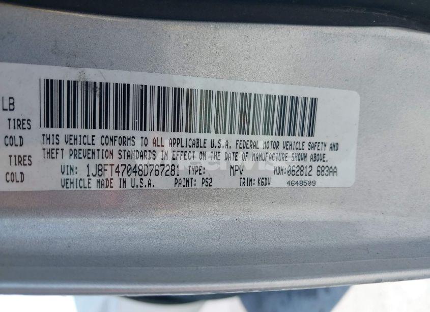 Photo 9 of 2008 Jeep Compass SPORT (VIN 1J8FT47048D767281)