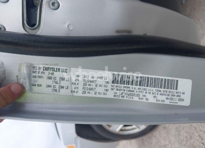 Photo 9 of 2008 Jeep Compass SPORT (VIN 1J8FT47W28D691855)