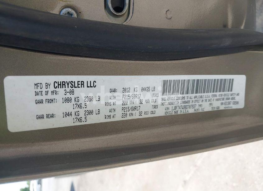 Photo 9 of 2008 Jeep Compass SPORT (VIN 1J8FT47W98D707937)