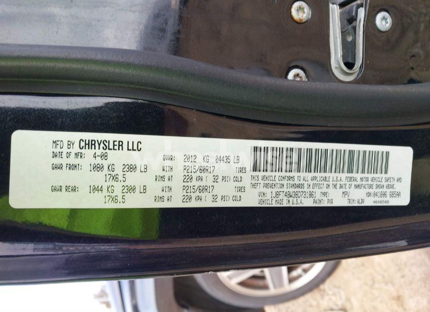 Photo 9 of 2008 Jeep Patriot LIMITED (VIN 1J8FT48W38D731861)