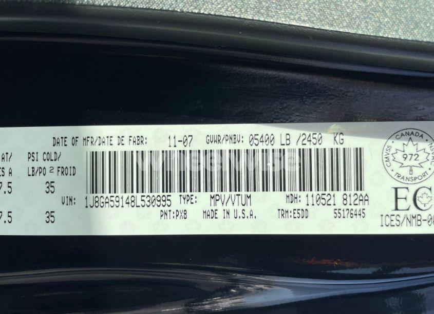 Photo 9 of 2008 Jeep Wrangler UNLIMITED SAHARA (VIN 1J8GA59148L530995)