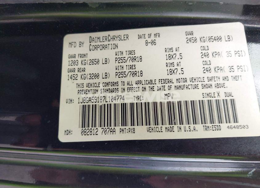 Photo 9 of 2007 Jeep Wrangler UNLIMITED SAHARA (VIN 1J8GA59187L104774)