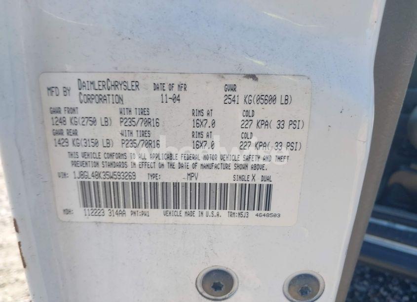 Photo 9 of 2005 Jeep Liberty SPORT (VIN 1J8GL48K35W593269)