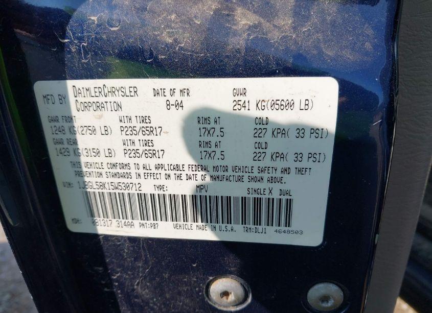 Photo 9 of 2005 Jeep Liberty LIMITED EDITION (VIN 1J8GL58K15W530712)