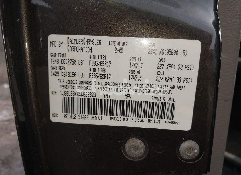 Photo 9 of 2005 Jeep Liberty LIMITED EDITION (VIN 1J8GL58KX5W626323)