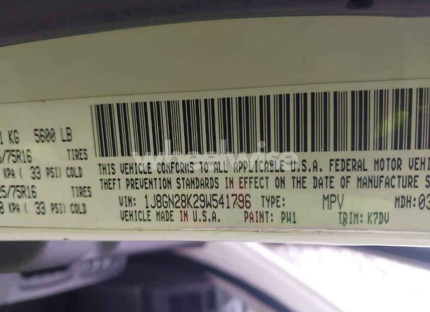 Photo 9 of 2009 Jeep Liberty SPORT (VIN 1J8GN28K29W541796)