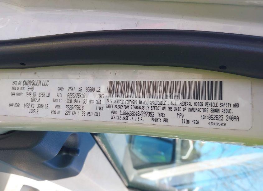 Photo 9 of 2008 Jeep Liberty SPORT (VIN 1J8GN28K48W287393)