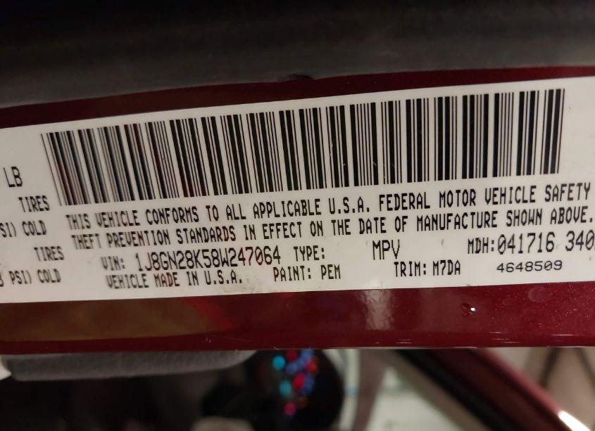 Photo 9 of 2008 Jeep Liberty SPORT (VIN 1J8GN28K58W247064)