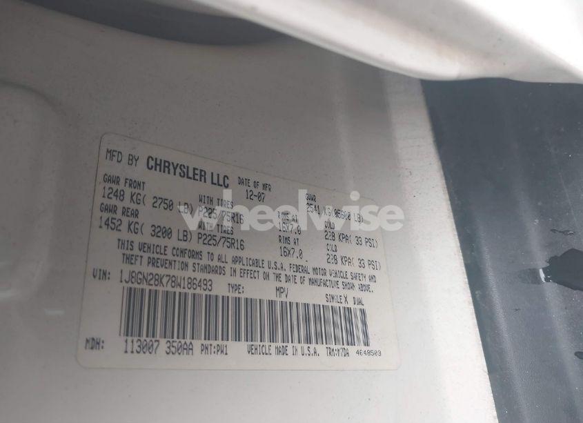 Photo 9 of 2008 Jeep Liberty SPORT (VIN 1J8GN28K78W186493)