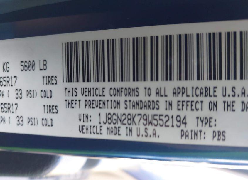 Photo 9 of 2009 Jeep Liberty SPORT (VIN 1J8GN28K79W552194)