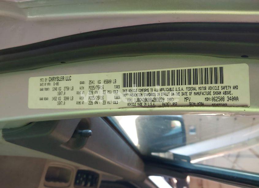 Photo 9 of 2008 Jeep Liberty SPORT (VIN 1J8GN28K88W283220)