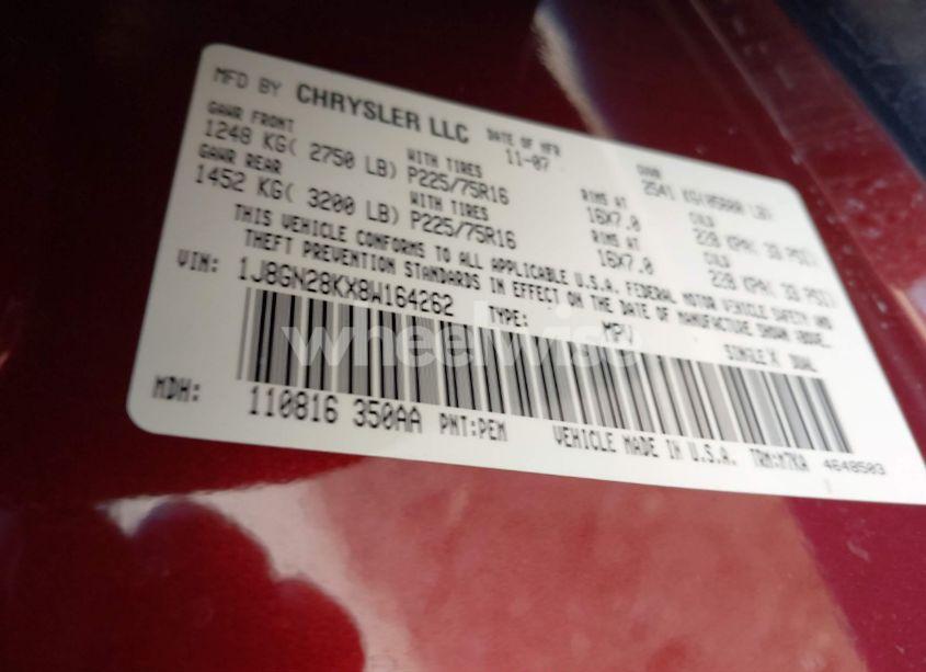 Photo 9 of 2008 Jeep Liberty SPORT (VIN 1J8GN28KX8W164262)