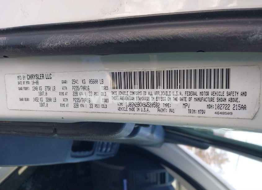 Photo 9 of 2009 Jeep Liberty SPORT (VIN 1J8GN28KX9W520582)