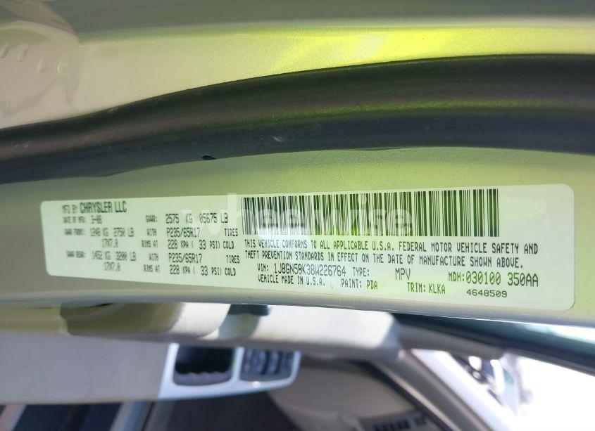 Photo 9 of 2008 Jeep Liberty LIMITED EDITION (VIN 1J8GN58K38W226764)