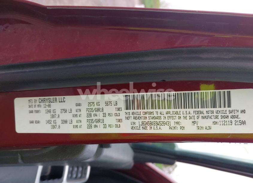 Photo 9 of 2009 Jeep Liberty LIMITED EDITION (VIN 1J8GN58K69W526431)