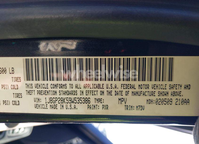 Photo 9 of 2009 Jeep Liberty SPORT (VIN 1J8GP28K59W535386)