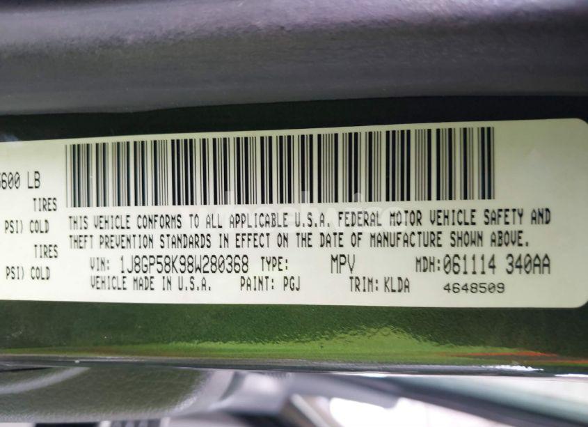 Photo 9 of 2008 Jeep Liberty LIMITED EDITION (VIN 1J8GP58K98W280368)