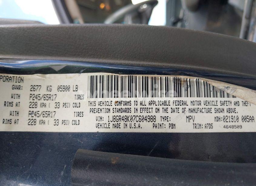 Photo 9 of 2007 Jeep Grand CHEROKEE LAREDO (VIN 1J8GR48K07C604988)