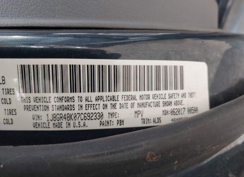 Photo 9 of 2007 Jeep Grand CHEROKEE LAREDO (VIN 1J8GR48K07C692330)