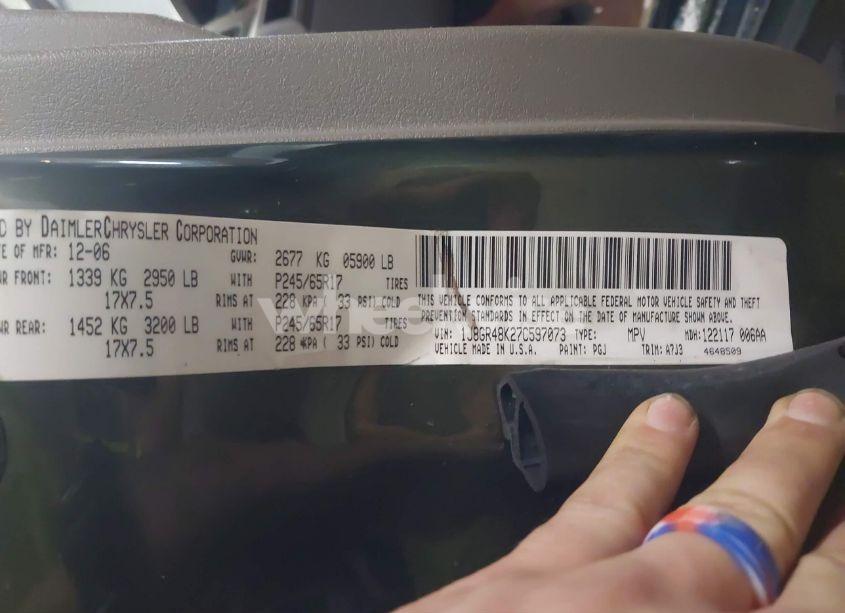 Photo 9 of 2007 Jeep Grand CHEROKEE LAREDO (VIN 1J8GR48K27C597073)