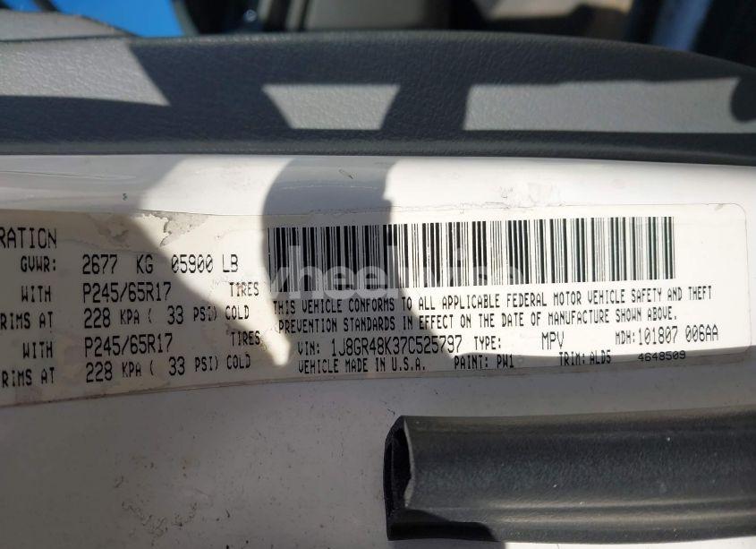 Photo 9 of 2007 Jeep Grand CHEROKEE LAREDO (VIN 1J8GR48K37C525797)