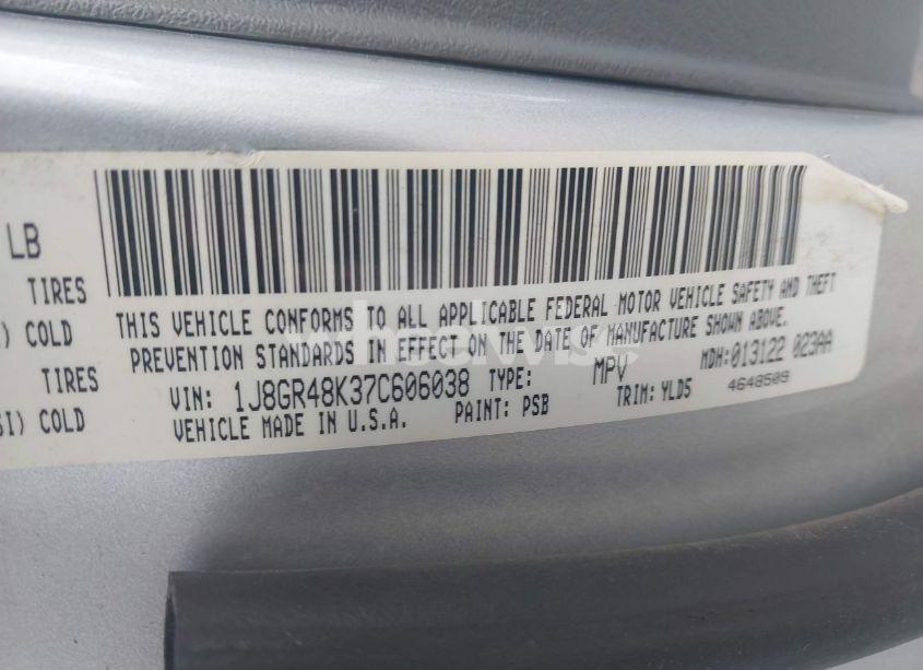 Photo 9 of 2007 Jeep Grand CHEROKEE LAREDO (VIN 1J8GR48K37C606038)